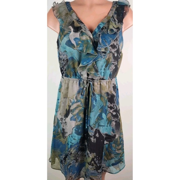 Ann Taylor Loft Ruffle Tie Waist Dress‎ Size S - Picture 1 of 6